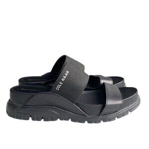 Cole Haan Women’s 9.5 Black ZERØGRAND Double Band Sandals Comfort Slip On NWOT‎